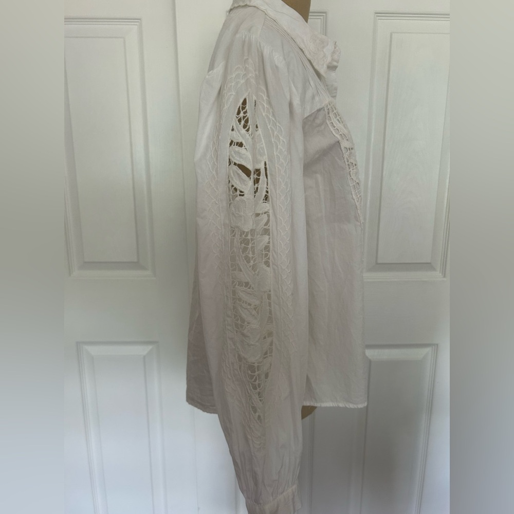 Anthropologie Lace Button-Down Blouse - Picture 4 of 11